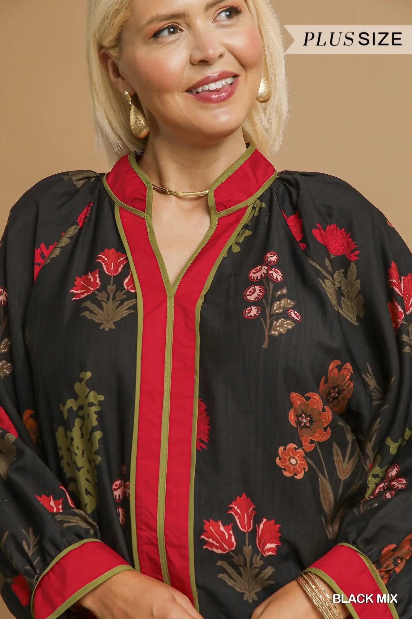 Mandarin Blouse - Curvy