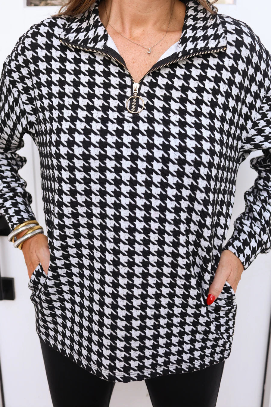 Hayden Houndstooth Pullover
