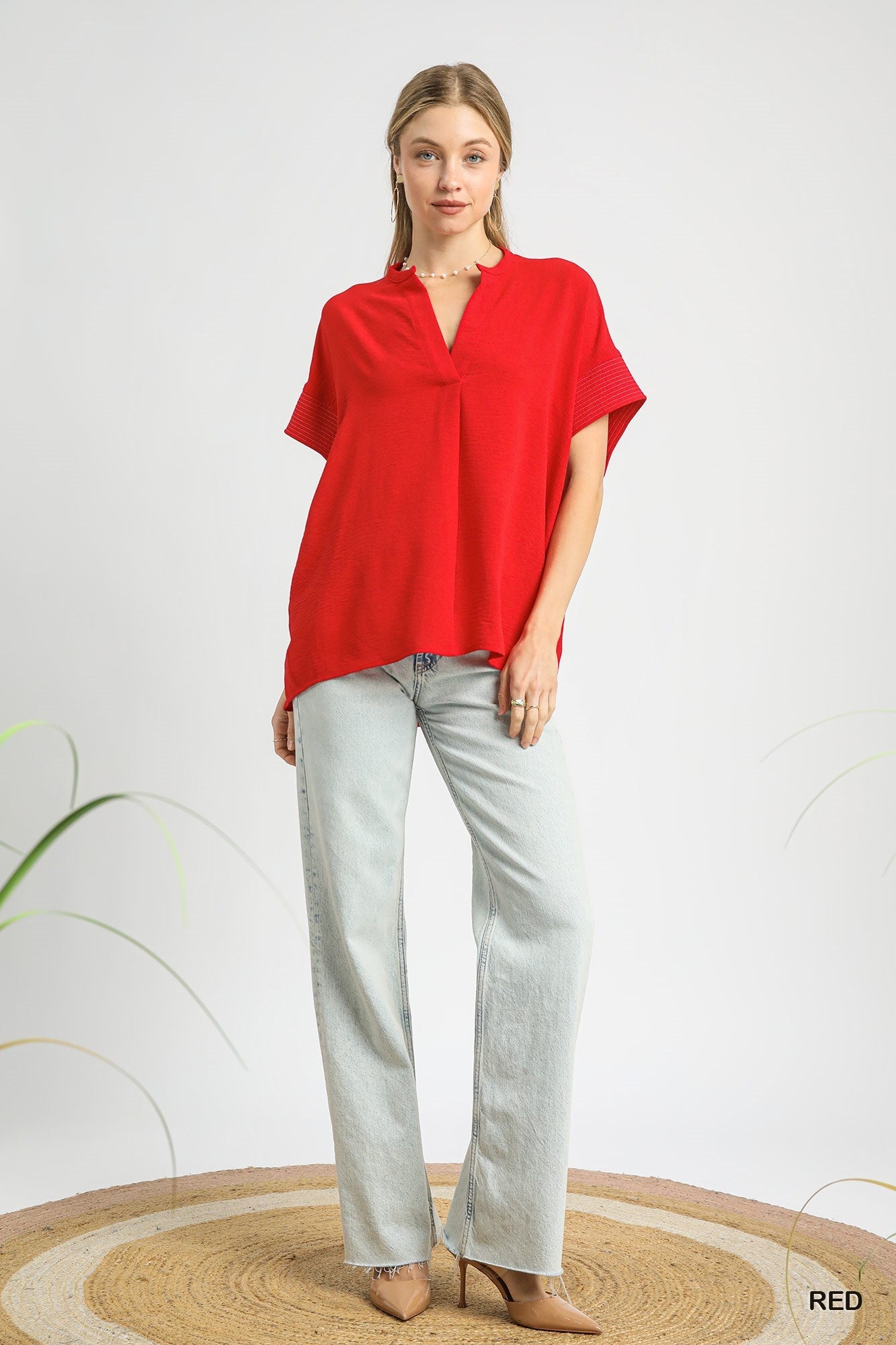 Red Boxy Top
