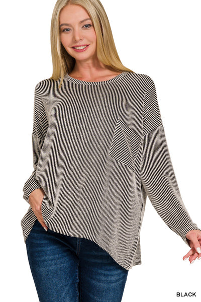 Black Ribbed Shirt