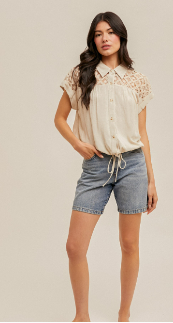 Crochet Drawstring Top