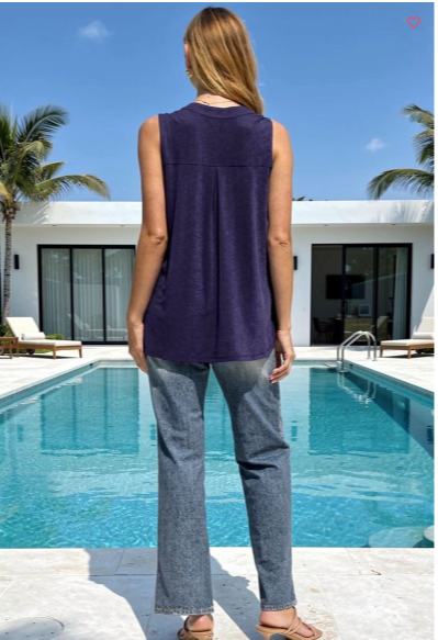 Lizzy Sleeveless Top - Navy