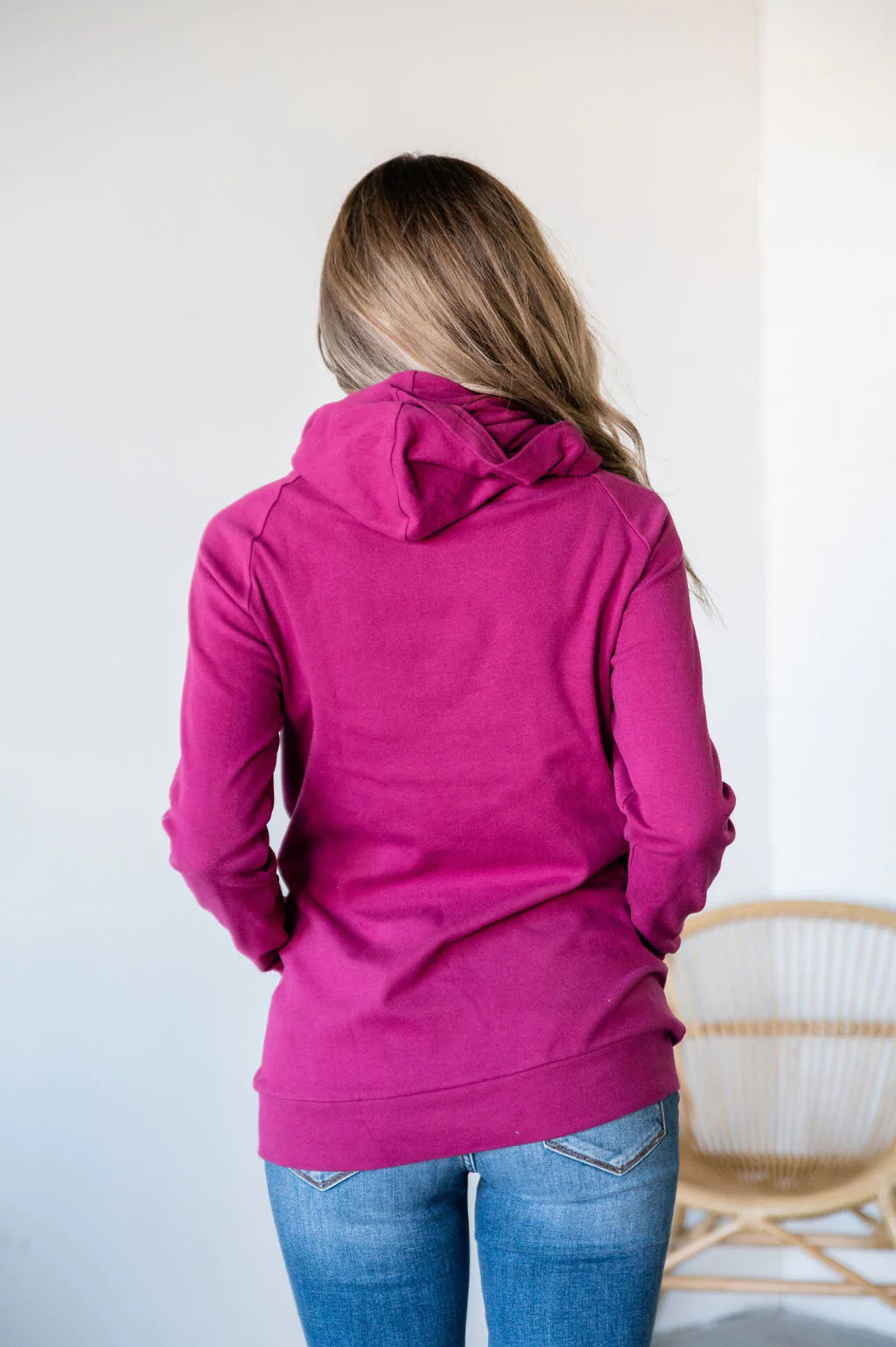 Magenta Double Hoodie Basic - Curvy