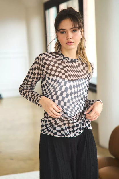 Checker Board Mesh Top