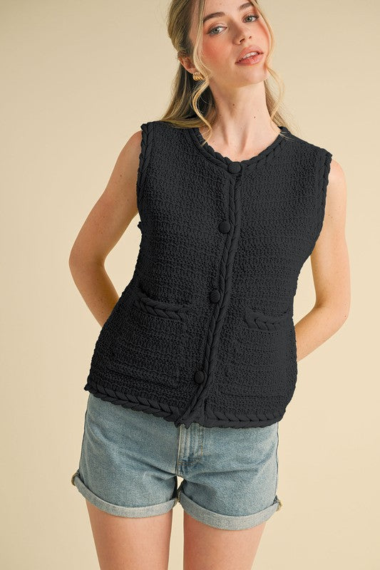 Black Sweater Vest