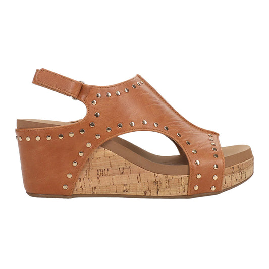 Corkys Carley Stud Wedge  - Cognac