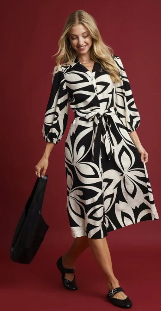 Abstract Shirt Dress