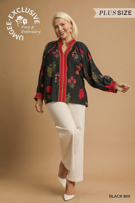Mandarin Blouse - Curvy