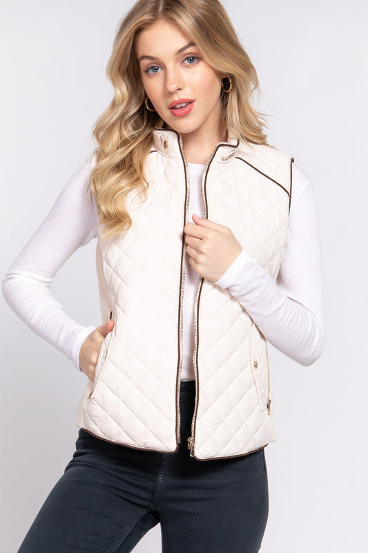 Ivory Quilted Vest