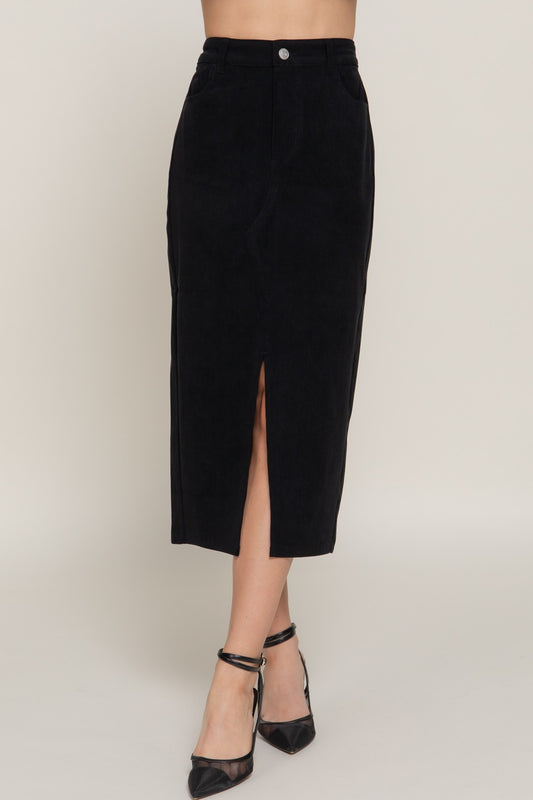 Black Corduroy Skirt