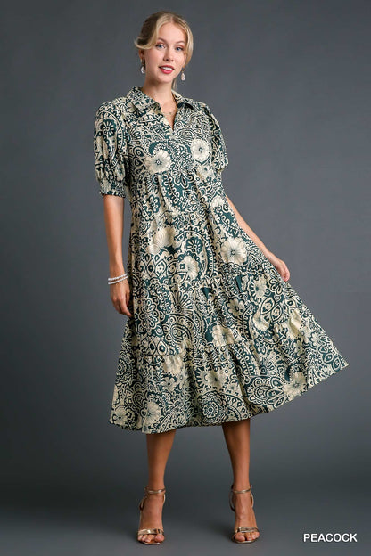 Vintage Garden Dress - Peacock