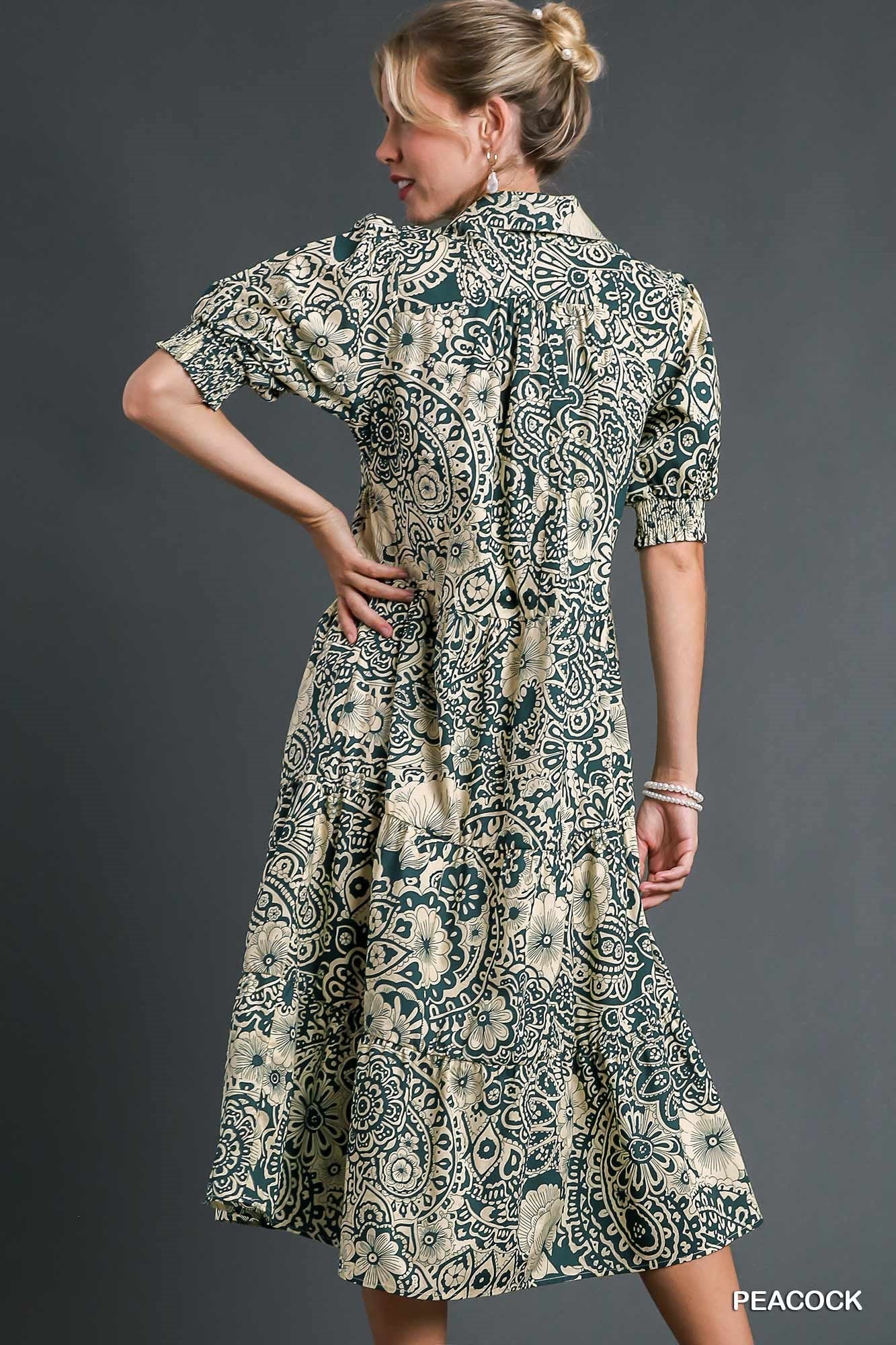 Vintage Garden Dress - Peacock