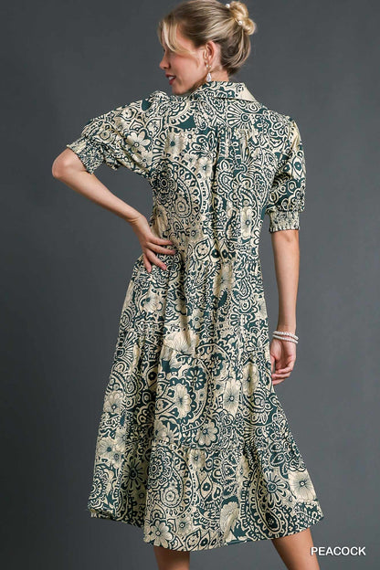Vintage Garden Dress - Peacock