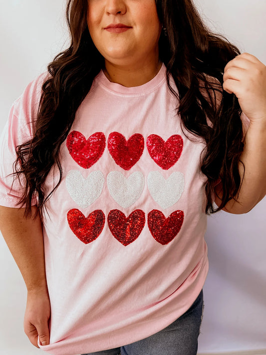Sequin Hearts T-Shirt