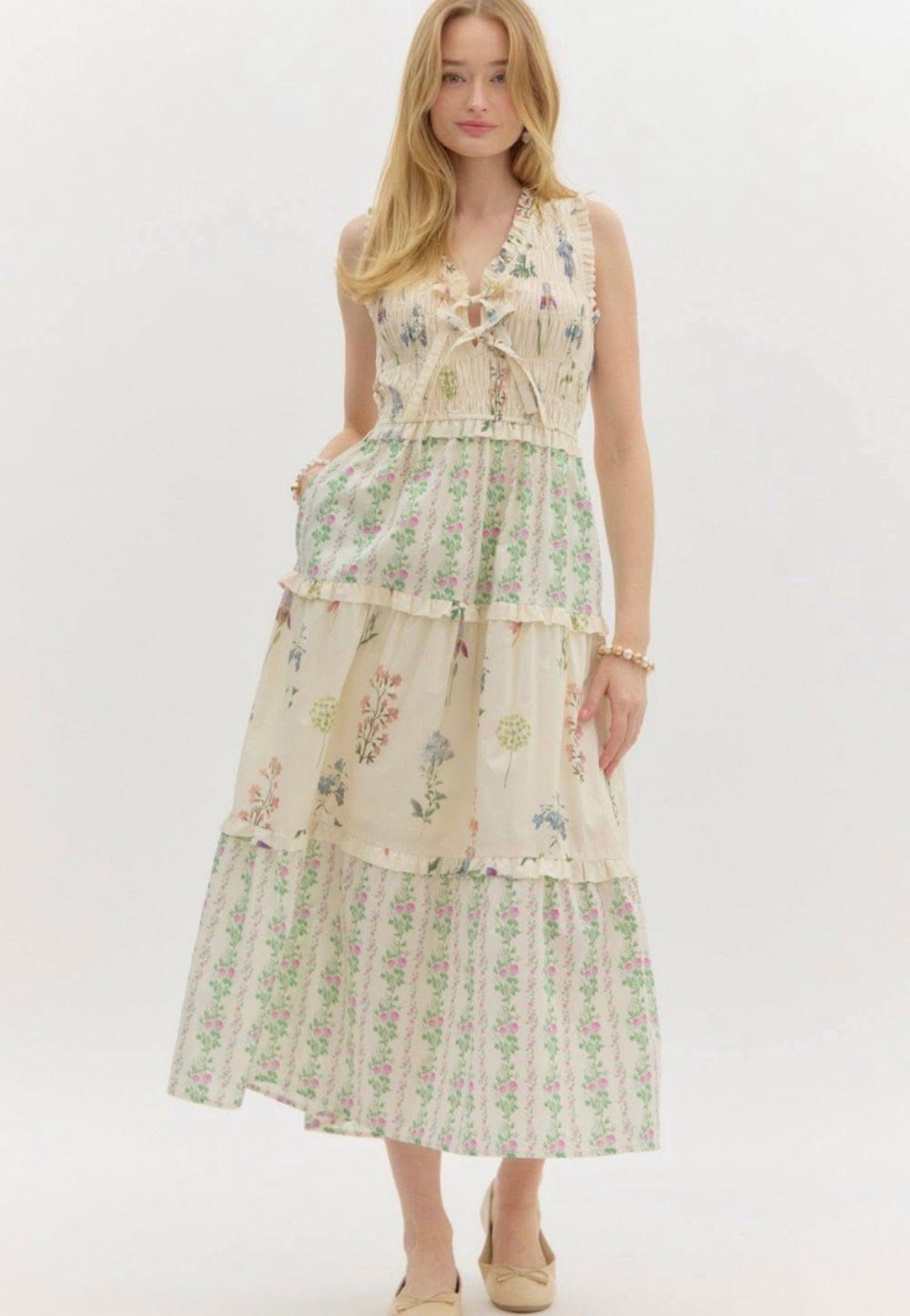 Tiered Floral Dress