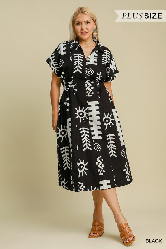 Be Primitive Abstract Dress - Curvy