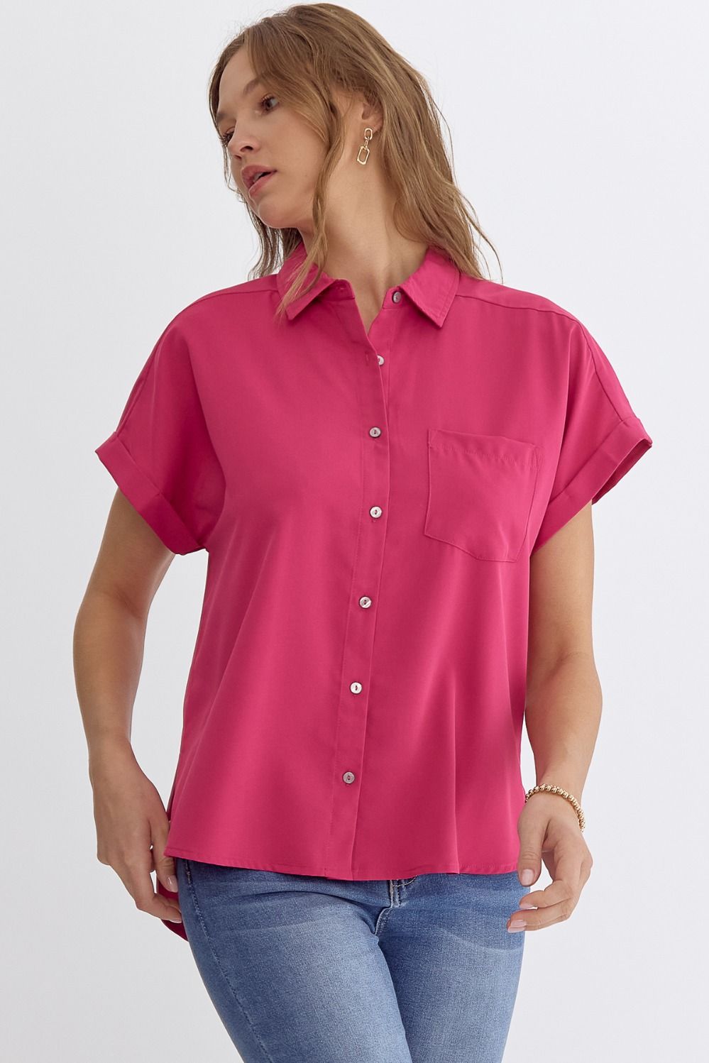 4 The Bows Hot Pink Blouse
