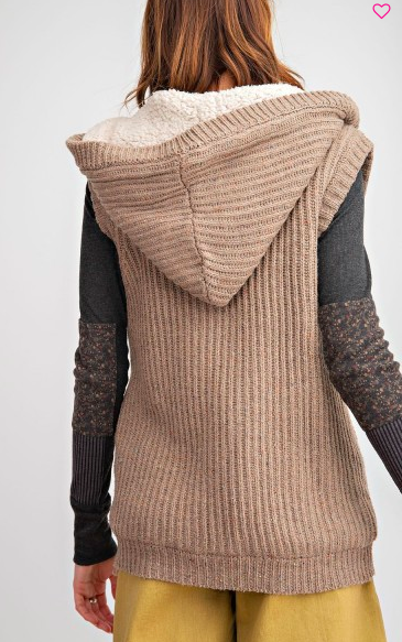 Easel Speckled Hooded Sweater Vest