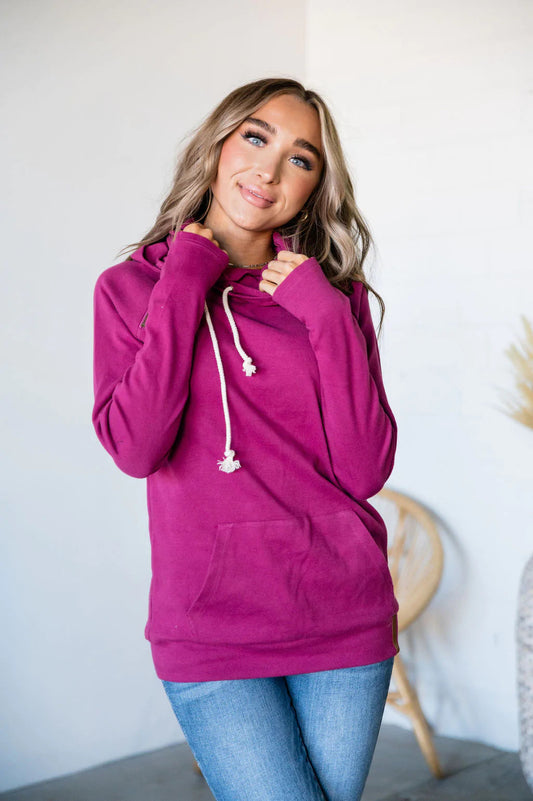 Magenta Double Hoodie Basic - Curvy